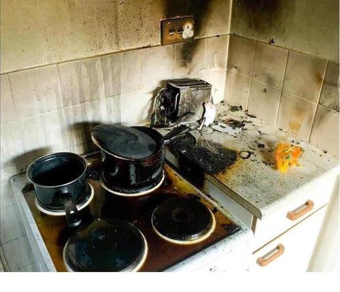 photo of a stove top fire